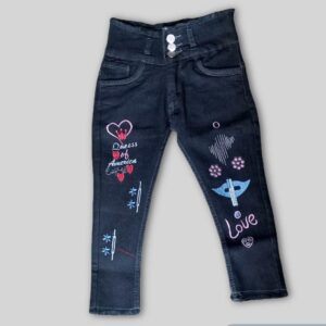 Girls 3 button high-waist jeans