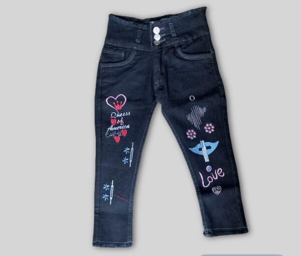 Girls 3 button high-waist jeans